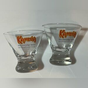 Kahlua Martini Cocktail Low Ball Shot Glasses Set of 2 Gift idea